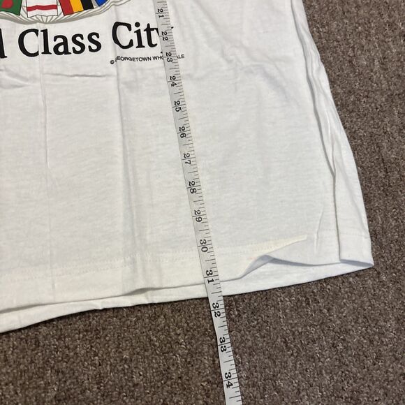 Vintage 1990s Washington DC T-Shirt World Class City Country Flags XL Statehood - Picture 3 of 11